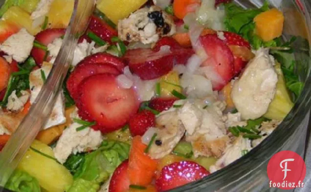 Souper Salade de Poulet Grillé aux Fruits