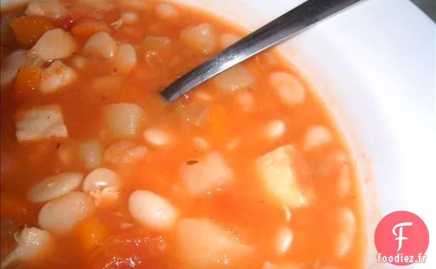 Vinaigrette à la pêche au Basilic.