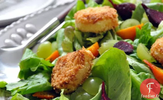 Salade De Betteraves Rôties Aux Croûtons De Chèvre Frits
