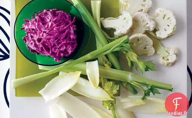 Trempette Crémeuse aux Betteraves et Crudités Blanches