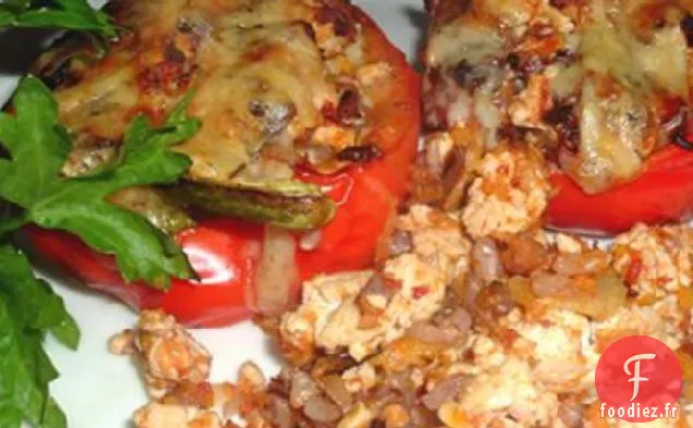Poivrons Rouges Farcis au Poulet de Felicity