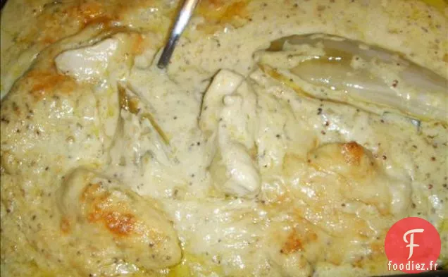 Chicorée / Endive au Four Avec du Poulet dans une Sauce à la Sauge et à la Moutarde