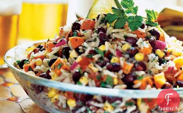 Salade de Haricots Noirs, Riz et Légumes