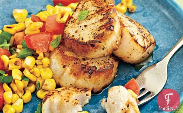 Pétoncles Poêlés avec Salade du Marché Fermier