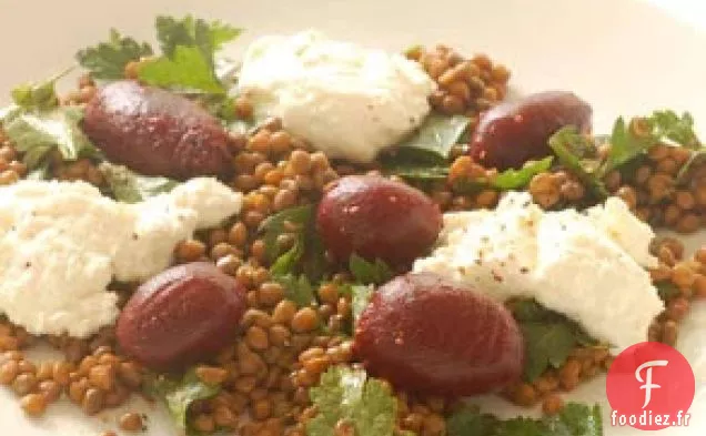 Salade De Lentilles Chaudes Aux Betteraves Et À La Ricotta