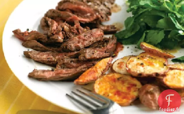 Jupe Steak aux Pommes de terre Croustillantes à l'Ail