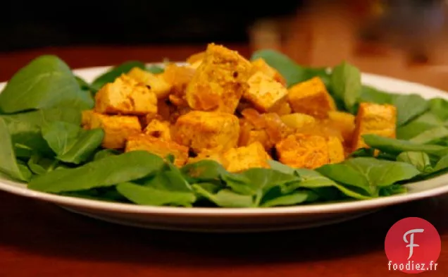 Tofu au Curry sur Cresson