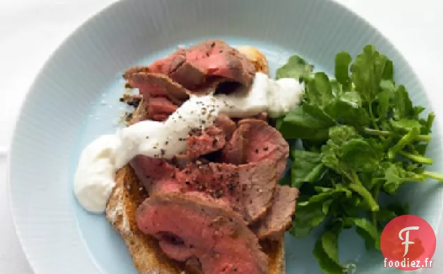 Sandwich au Rôti de Bœuf à Visage Ouvert