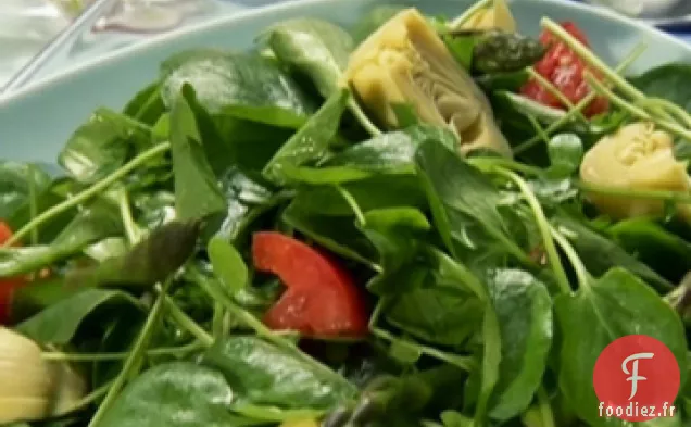 Salade d'Endives et de Cresson à la Vinaigrette aux Graines de Moutarde