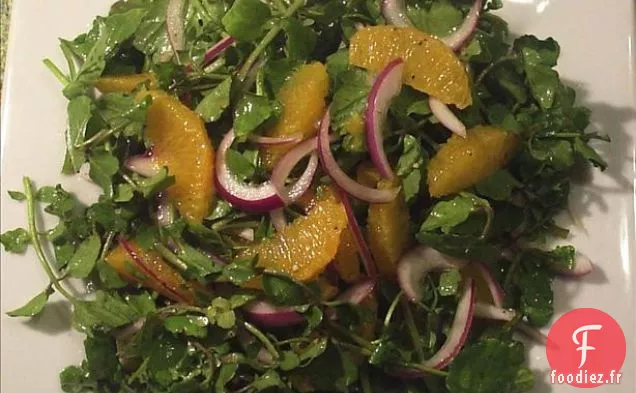 Salade de Cresson, Orange et Oignon Rouge