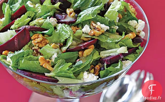 Salade de Betteraves Rôties, Noix et Romaine