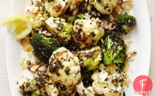 Brassica grillé de Daniel Patterson avec Vinaigrette Verte au Pissenlit