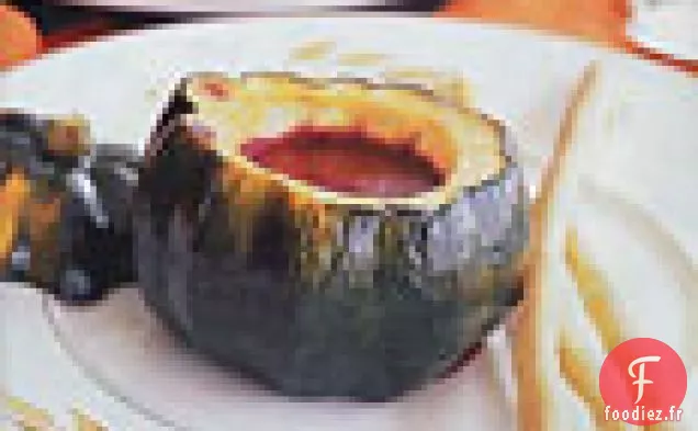 Soupe de Betteraves à la Courge de Gland Rôtie