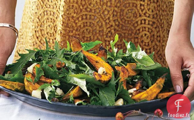 Courge Rôtie avec Relish de Dattes et Graines de Citrouille