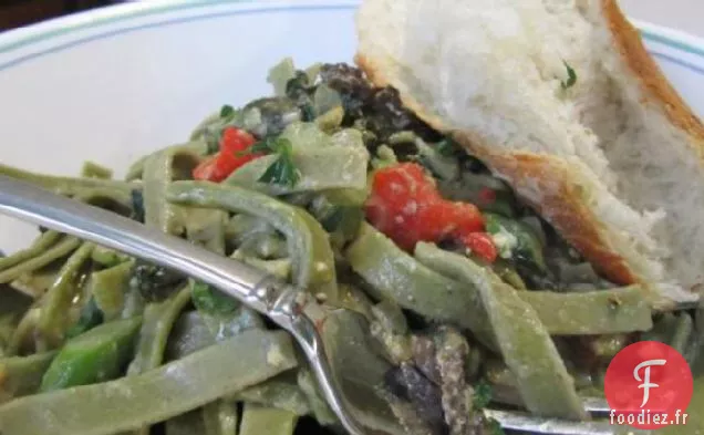 Asperges et Légumes Verts de Printemps Carbonara