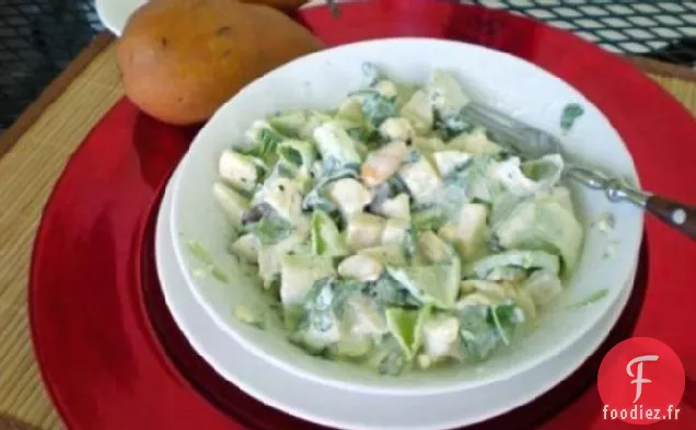 Salade d'Endives et de Poires Avec Vinaigrette à la Crème de Gorgonzola