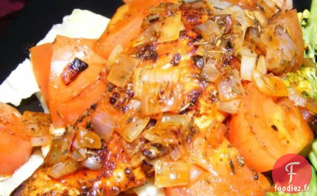 Poulet Sauté À La Vinaigrette Tomate-Safran