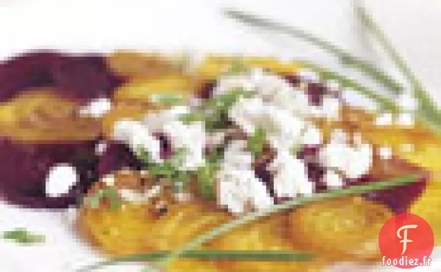 Carpaccio de Betteraves au Fromage de Chèvre et Vinaigrette à la Menthe