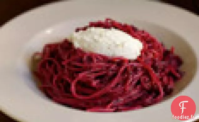 Spaghetti Farro, Betteraves, Beurre Brun, Graines de Pavot