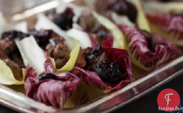 Endive à la Pâte de Foie de Poulet et Marmelade de Cerises Séchées