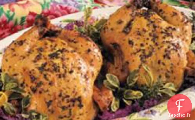 Poules de Gibier Rôties aux Herbes