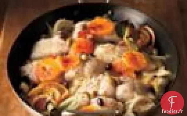 Bar Rôti Au Fenouil, Oranges Sanguines Et Olives