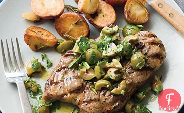 Côtelettes d'Agneau avec Salade de Persil d'Olive