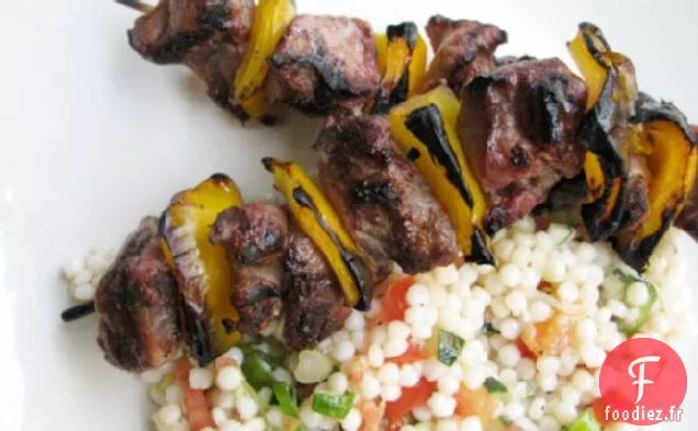 Souper du dimanche: Brochettes d'Agneau au Couscous israélien
