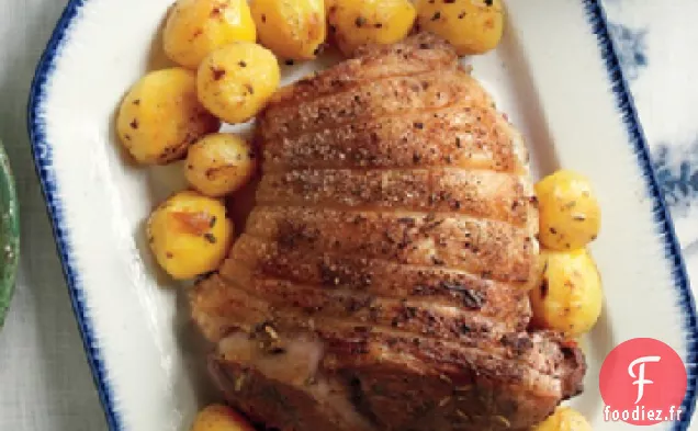 Agneau Mariné Rôti aux Pommes de Terre au Citron et au Romarin