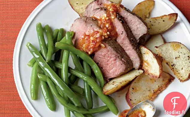 Gigot d'Agneau Rôti à la Sauce Chili-Ail