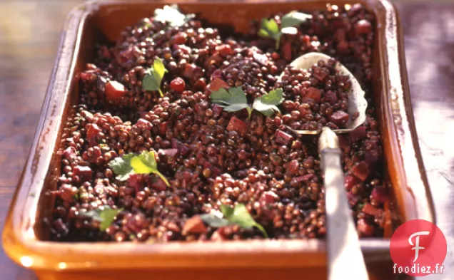 Lentilles Vertes Françaises Rôties Aux Carottes Et Betteraves
