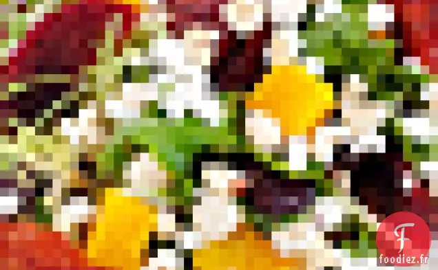 Betterave Rôtie, Chèvre, Salade De Noisettes Aux Oranges Sanguines