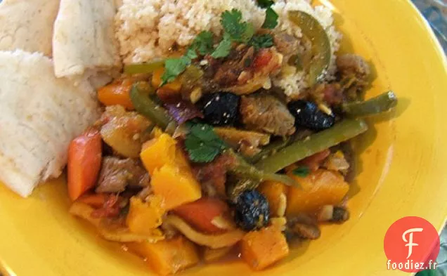 Tajine d'agneau à la cannelle, safran et fruits secs