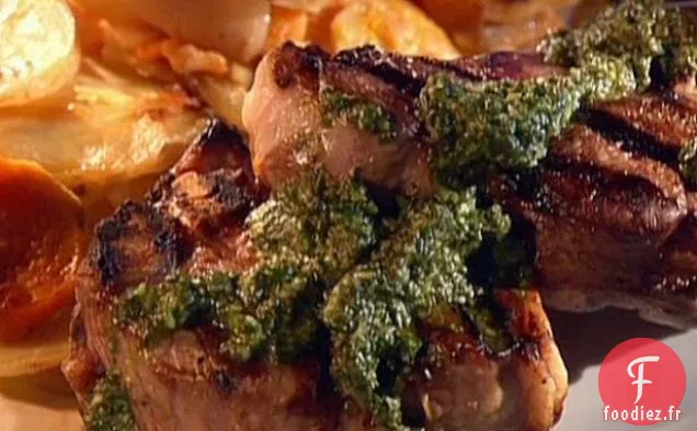 Côtelettes de Longe d'Agneau au Pesto à la Menthe
