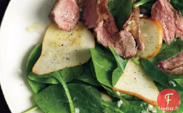 Salade d'Épinards et de Poires à l'Agneau