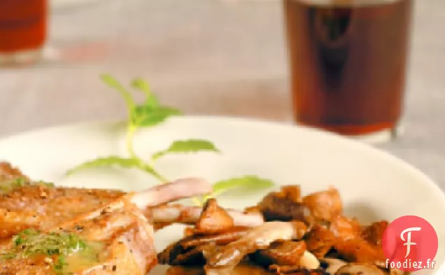 Côtelettes d'Agneau Sauce Menthe et Champignons