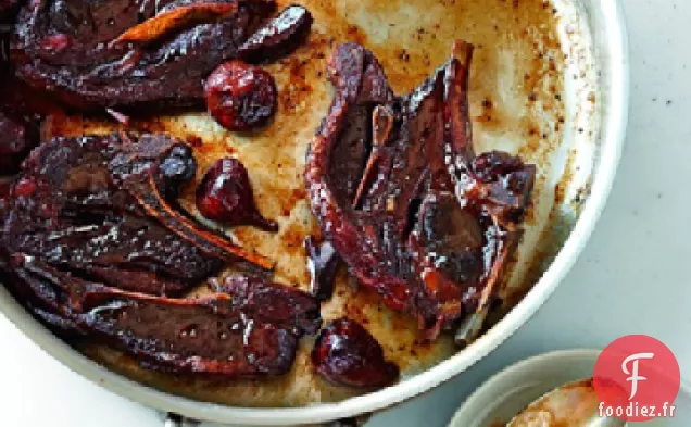 Côtelettes d'Agneau Braisées au Vin Rouge et aux Figues
