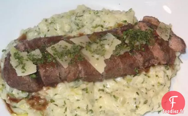 Filets d'Agneau Braisés Au Risotto Crémeux