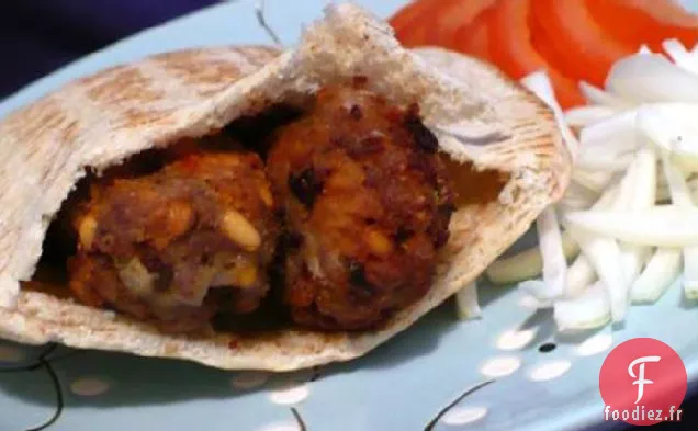 Kofte dans les Poches Pita