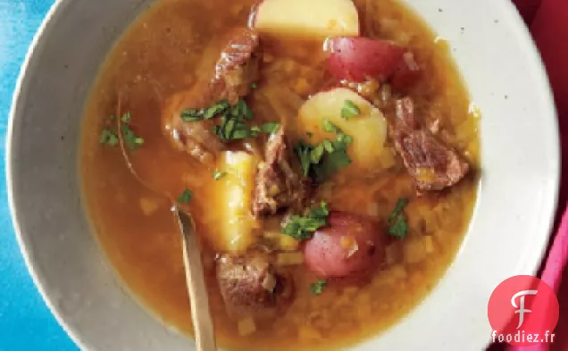 Ragoût d'Agneau, de Pommes de Terre et de poireaux