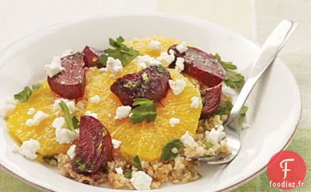 Salade de Betteraves, Boulgour et Orange avec Vinaigrette au Persil