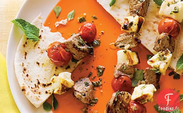 Brochettes d'Agneau Grillé et Halloumi