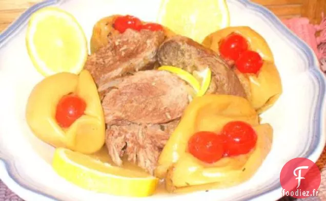 Gigot d'Agneau Mariné Cuit Au Jus de Citron Et de Pomme