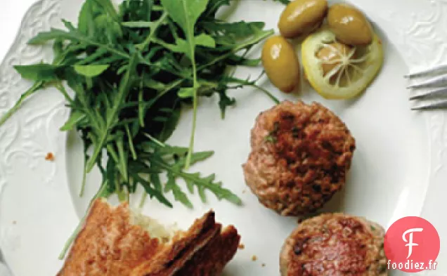 Galettes de Saucisse d'Agneau à la Menthe Fraîche, à la Feta et à l'Ail