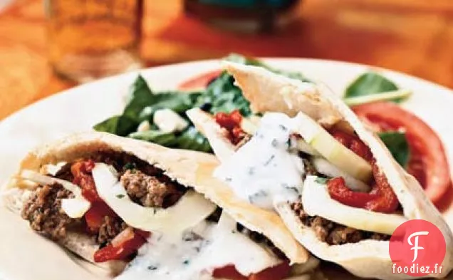 Pitas d'Agneau Sauce Citron-Menthe