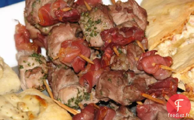 Brochettes d'Agneau, de Prosciutto et de Sauge