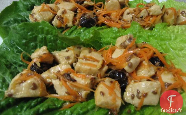 Wraps de Laitue Au Poulet aux Cerises