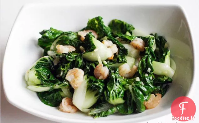 Baby Bok Choy À L'Ail Et Aux Crevettes