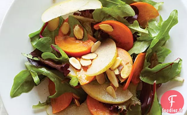 Salade Asiatique aux Poires, Kakis et Amandes
