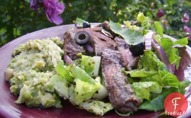 Salade de Rôti de Bœuf Sans Cuisson Au Fromage de Chèvre et au Balsamique